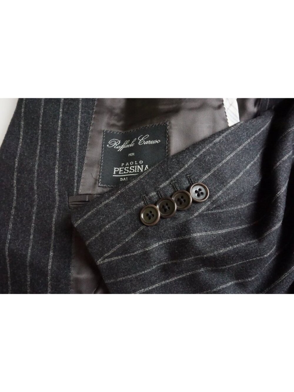 Raffaele Caruso Dark Gray Striped Flannel Sport Coat Jacket 52R EU BRAND NEW